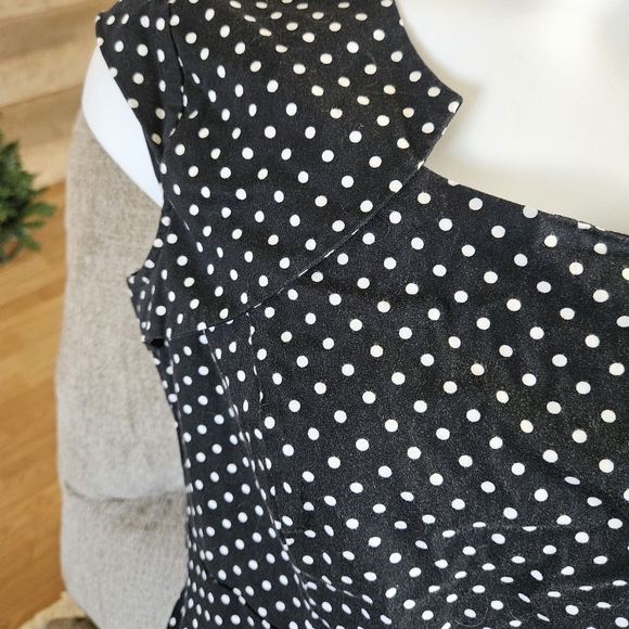 Homraine 2X Black Polka Dot Retro Pin-Up Rockabilly 50's Dress Stretch AL-2104 - Picture 6 of 12